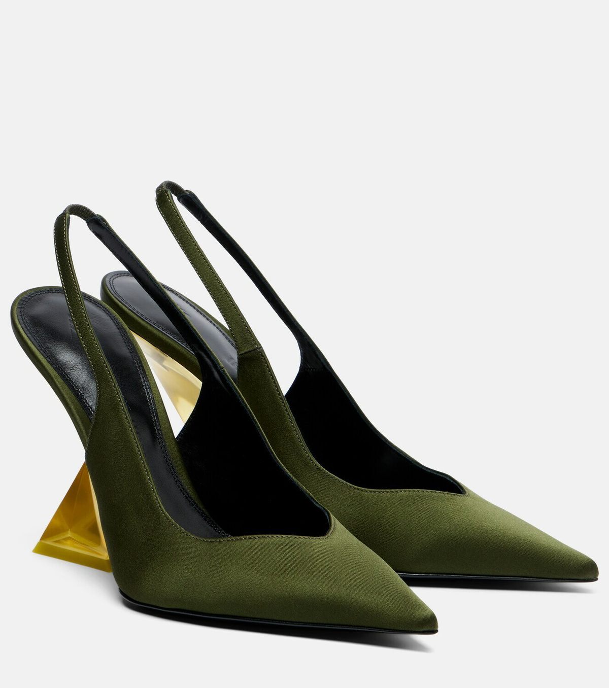 The Attico Cheope satin slingback wedges