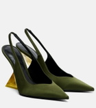 The Attico Cheope satin slingback wedges