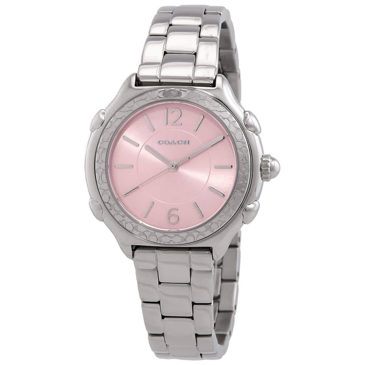 Silver Coach watch with soft pink face. Coach 14000088 Grand Women main image 3