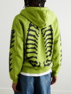 Stray Rats - Logo-Print Cotton-Jersey Zip-Up Hoodie - Green