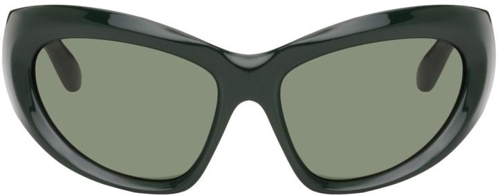 Photo: Balenciaga Green Wrap D-Frame Sunglasses
