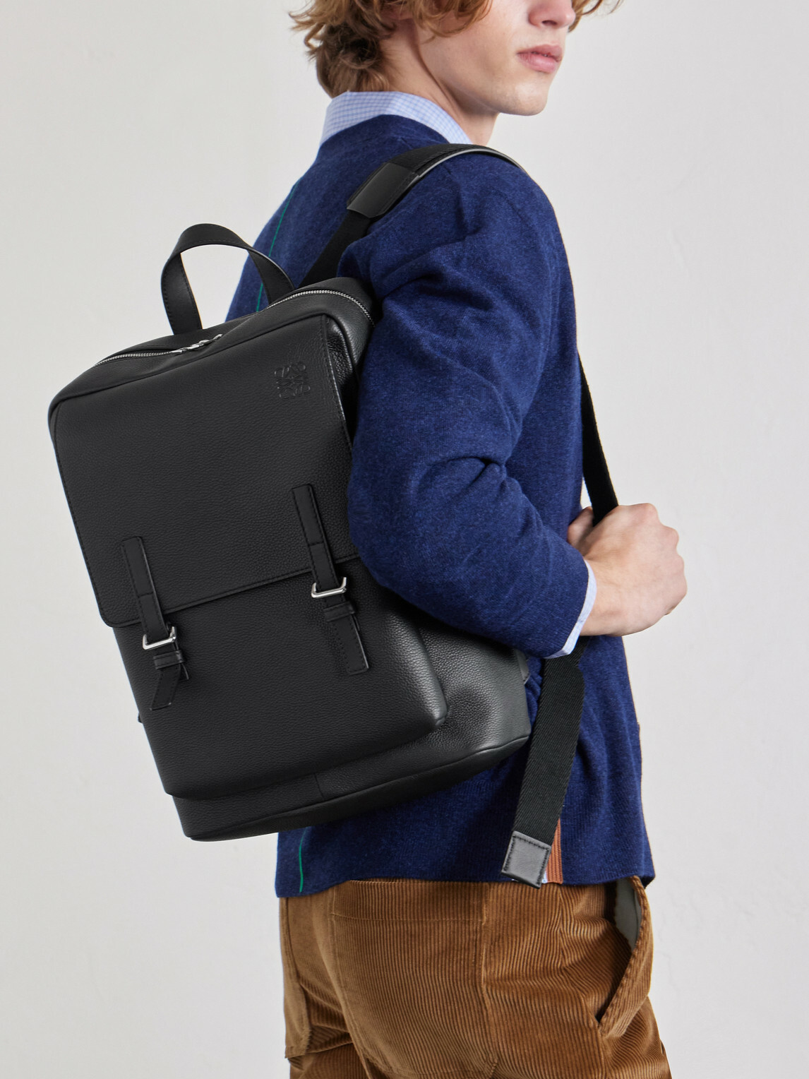 LOEWE - Military Full-Grain Leather Backpack