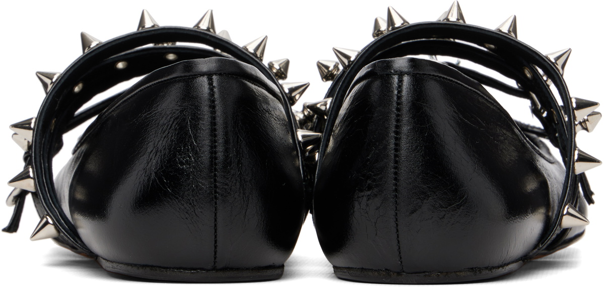 ABRA Black Spike Ballerina Flats