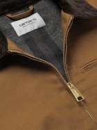 Carhartt WIP - Detroit Logo-Appliquéd Corduroy-Trimmed Organic Cotton-Canvas Jacket - Brown