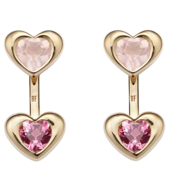 Photo: Roxanne First 14kt gold earrings with tourmaline and rose quartz