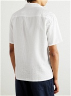 Club Monaco - Camp-Collar Lyocell-Seersucker Shirt - White