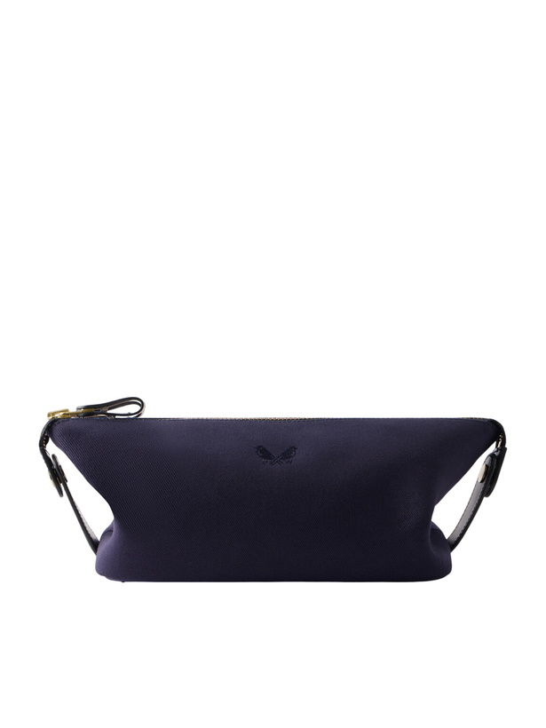 Photo: Bennett Winch - Leather-Trimmed Cotton-Twill Wash Bag - Blue