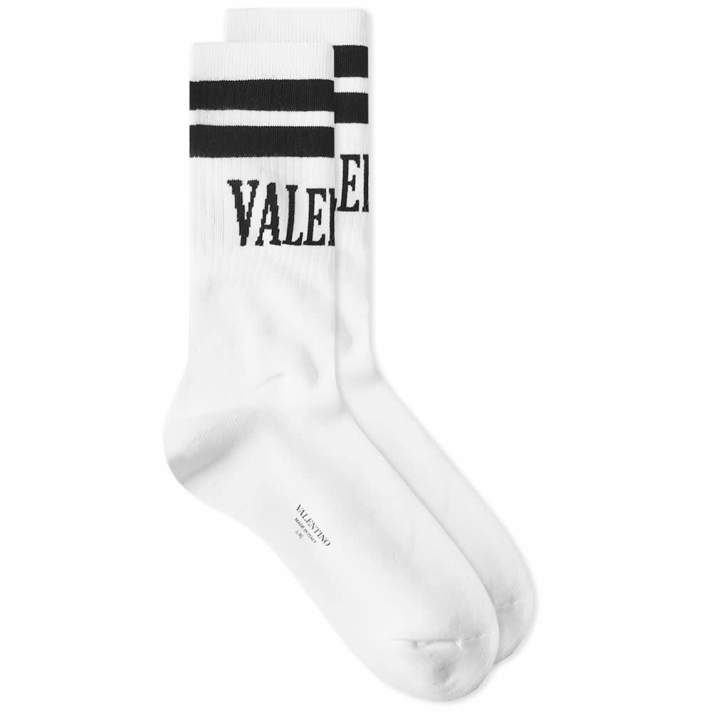 Photo: Valentino Men's Logo Sock in White/Black