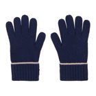 Burberry Navy Cashmere Logo and Kingdom Gloves