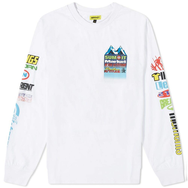 Photo: MARKET Men's Slopes Up Long Sleeve T-Shirt in White