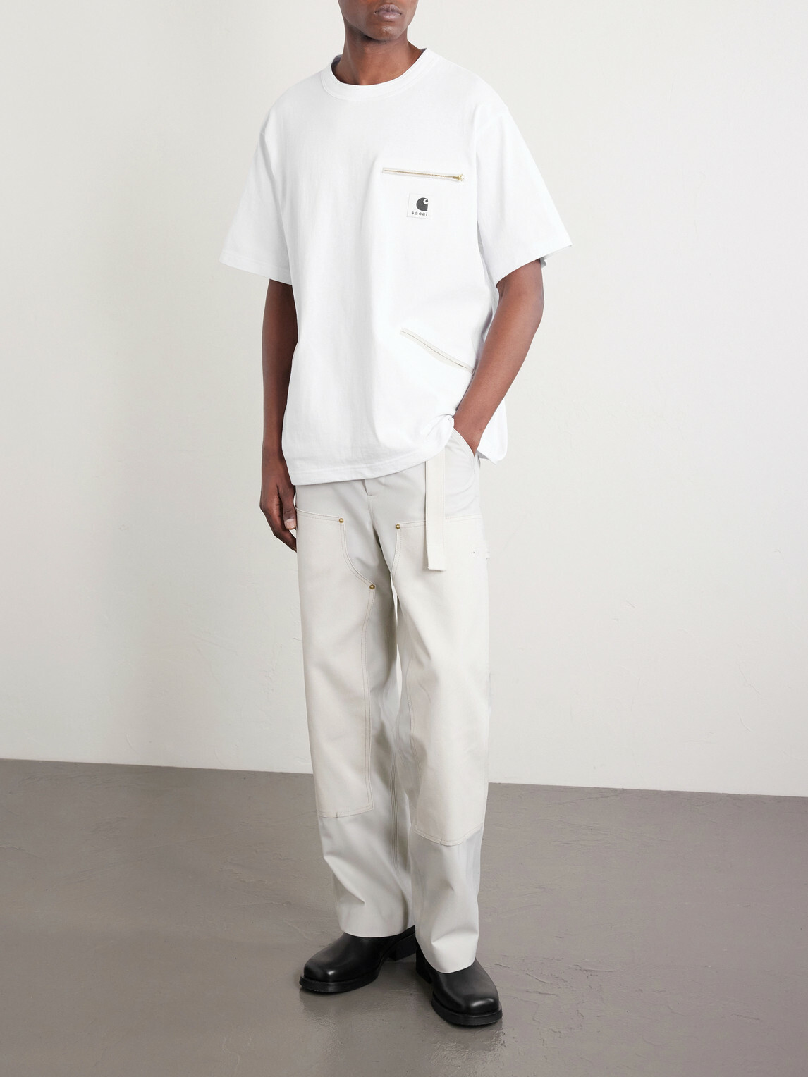 Sacai - Carhartt WIP Logo-Appliquéd Cotton-Jersey T-Shirt - White