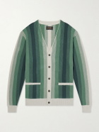 Beams Plus - Striped Cotton Cardigan - Green