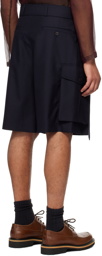 Dries Van Noten Navy Belted Shorts