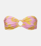 Cala de la Cruz Sandra printed bandeau bikini top