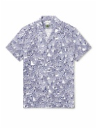 Incotex - Glanshirt Printed Lyocell, Cotton and Linen-Blend Shirt - Blue