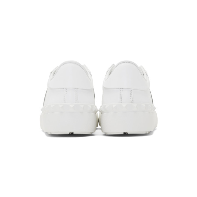 Valentino White and Silver Valentino Garavani Open Sneakers