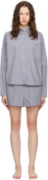 Deiji Studios Blue 'The Curved' & 'The Boxer' Shirt & Shorts Set