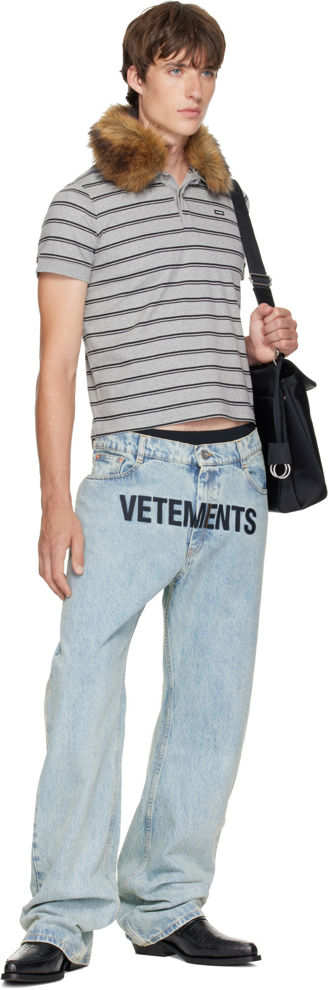 VETEMENTS Blue Embroidered Logo Jeans