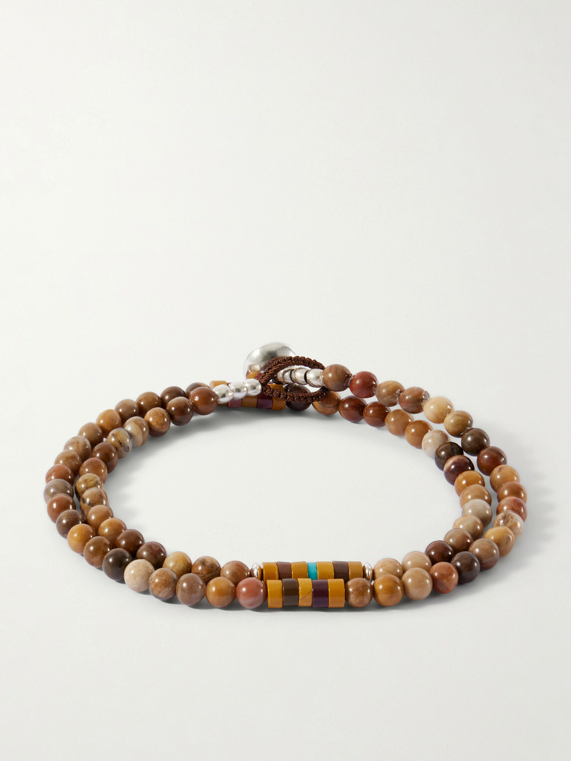 Mikia - Sterling Silver Magnesite Bracelet - Brown