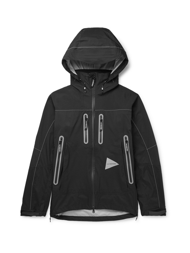 Photo: AND WANDER - Panelled eVent CORDURA and Nylon Hooded Jacket - Black