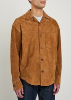 Ami Paris Suede Overshirt Brown