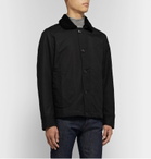 Freemans Sporting Club - Shearling-Trimmed Waxed-Cotton Jacket - Black