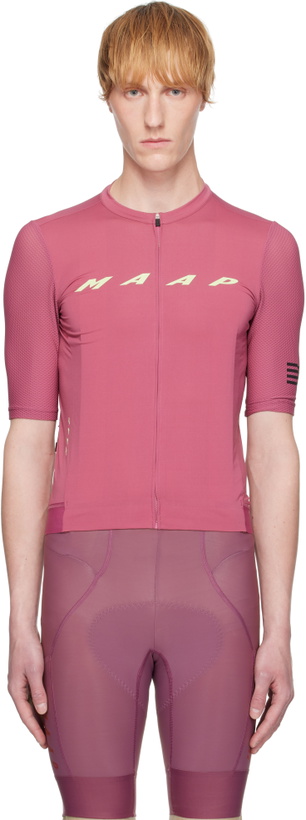 Photo: MAAP Pink Evade Pro Base Jersey 2.0 Cycling Top