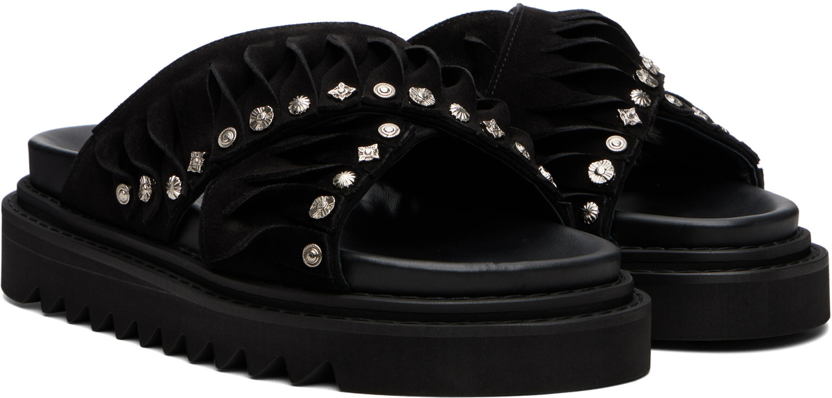 Toga Virilis Black Suede Sandals