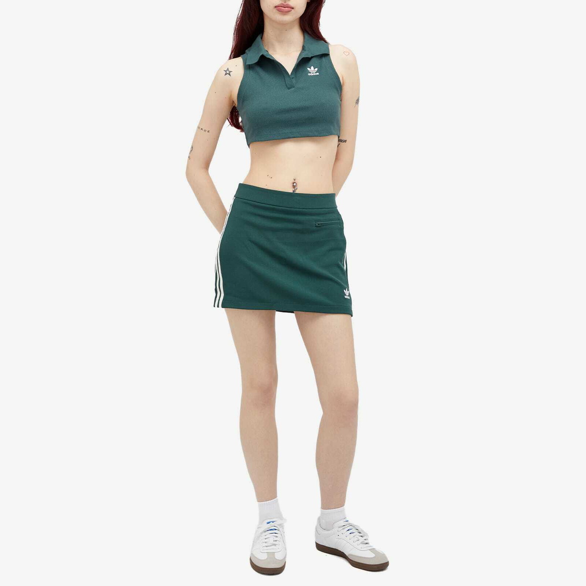 adidas crop top and skirt