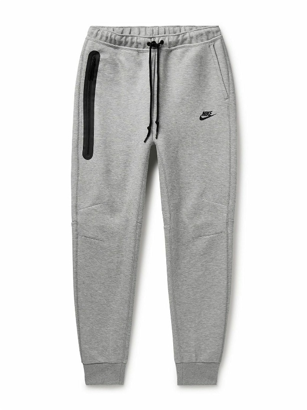 Photo: Nike - Tapered Cotton-Blend Tech Fleece Sweatpants - Gray