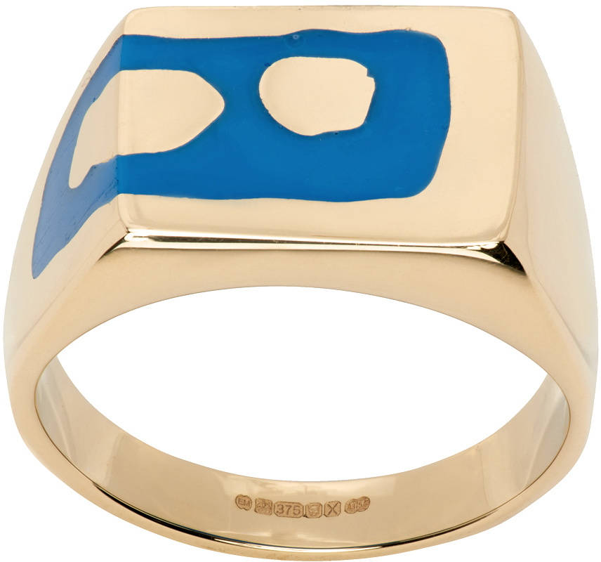 Ellie Mercer Gold & Blue Two Piece Ring