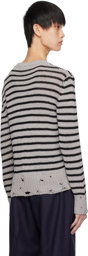 Lardini Gray Striped Sweater