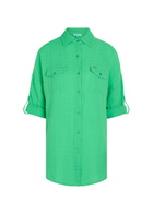 Melissa Odabash Elena Cotton Gauze Cover-up Shirt Green