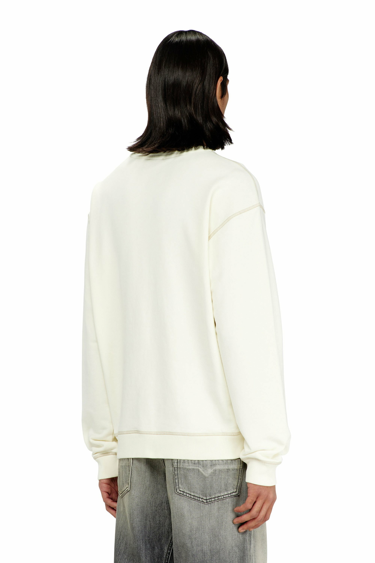 Diesel Sweatshirt with embroidery and print - Sweaters Mens in White