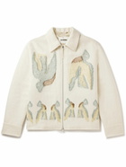 Jil Sander - Jacquard-Knit Blouson Jacket - Neutrals