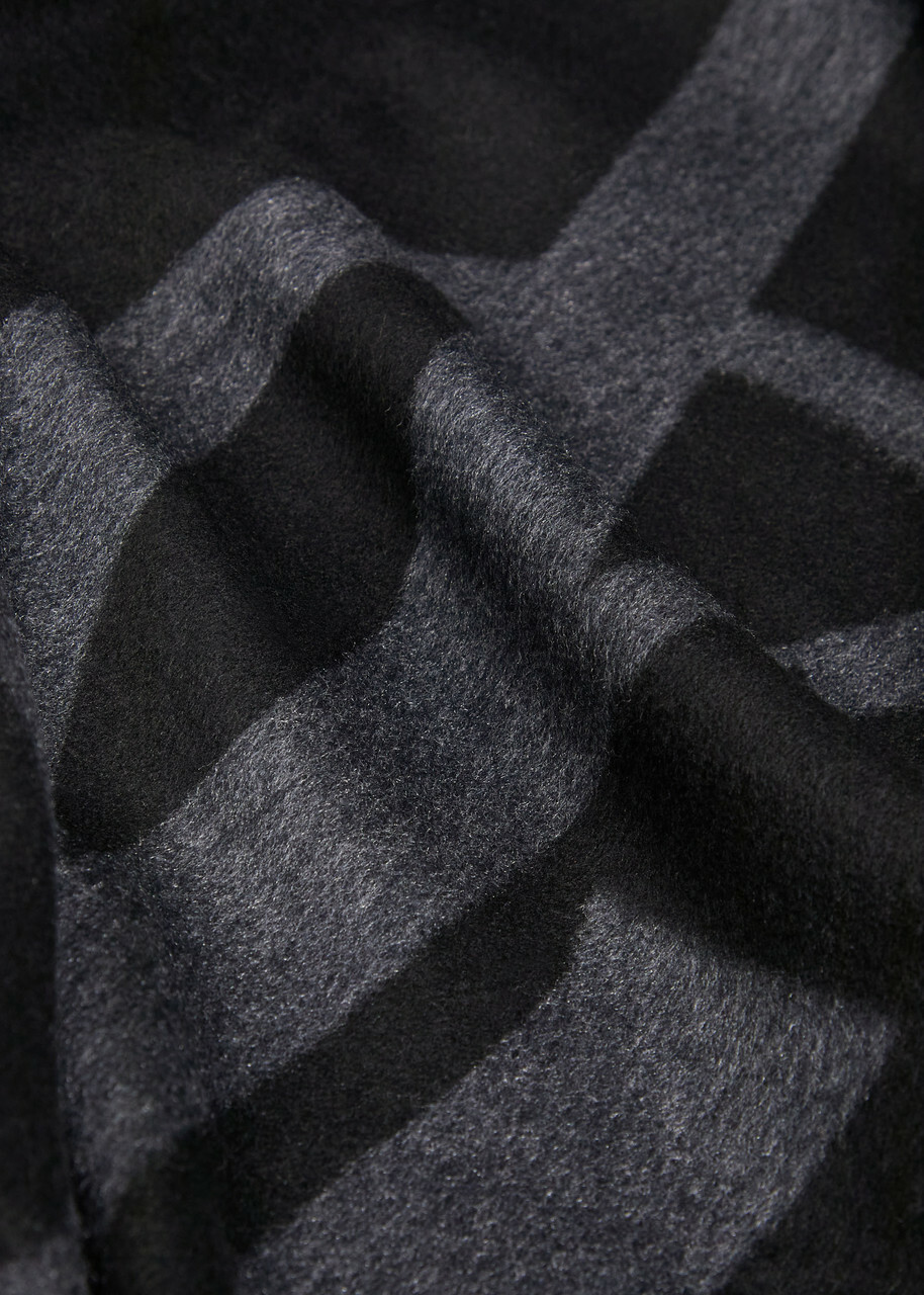 Saint Laurent Cassandra Logo Silk Scarf - Black - One Size