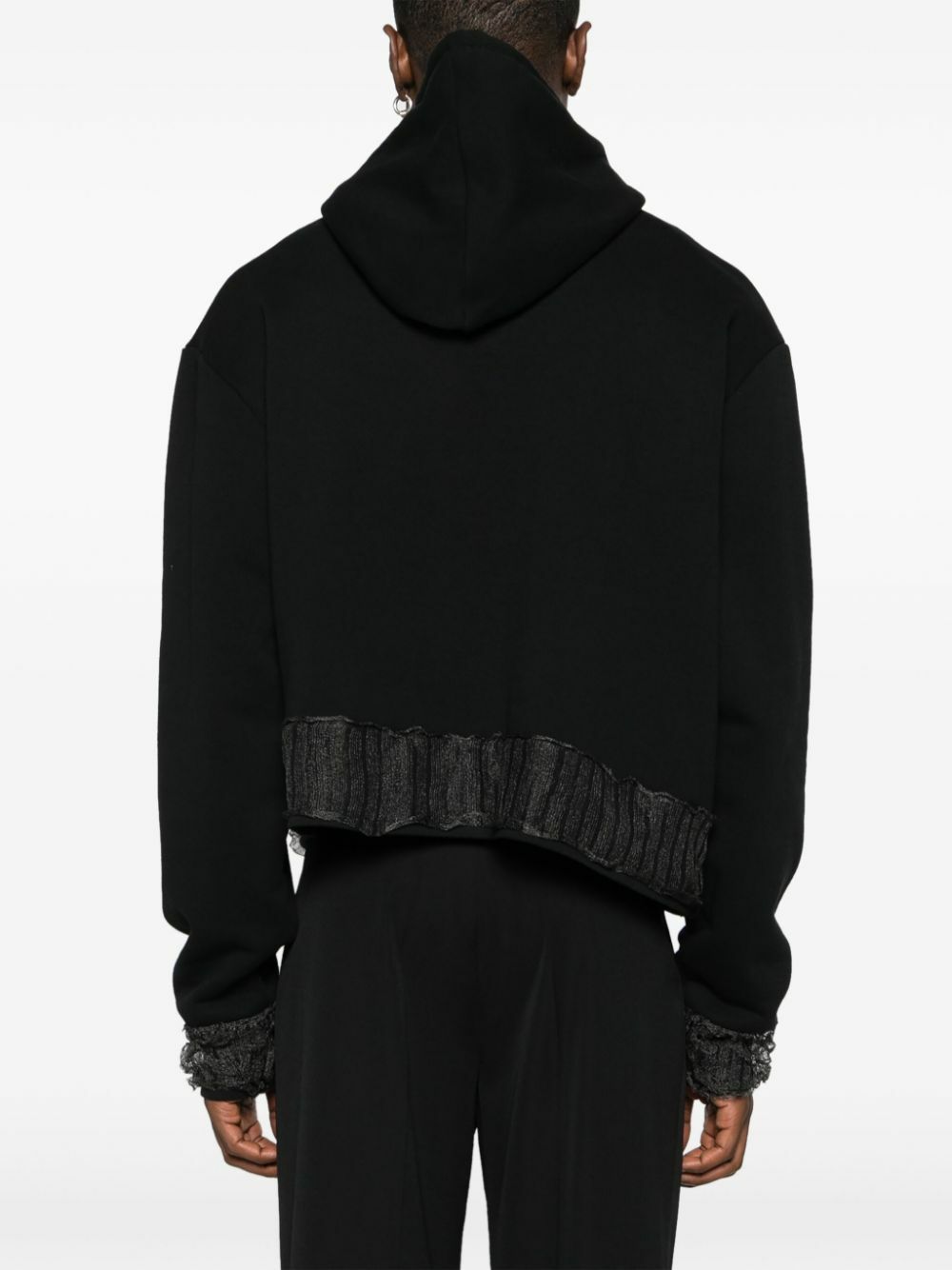 MLGA Black Asymmetric Cotton Hoodie