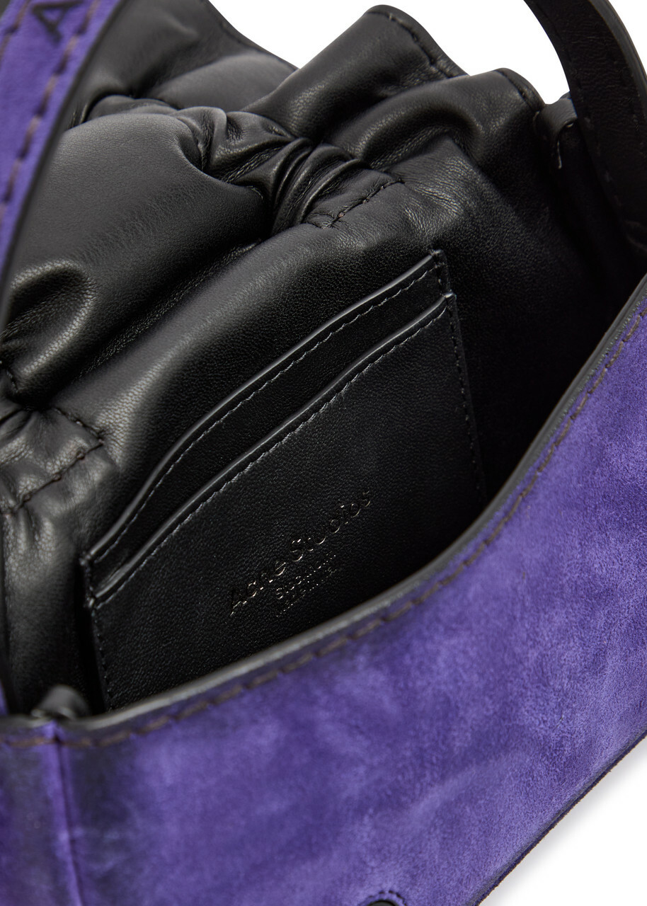 Acne Studios Multipocket Micro Distressed Suede top Handle bag - Violet - One Size