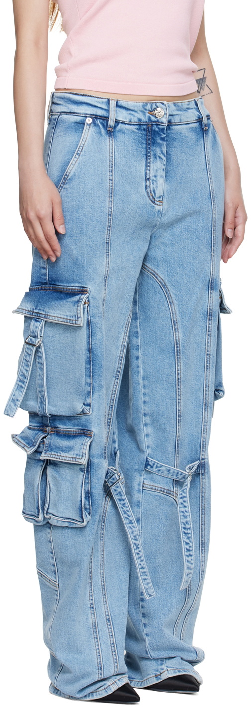 Blumarine Blue Cargo Jeans Blumarine