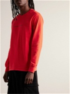 Saturdays NYC - Oakley Logo-Appliquéd Printed Cotton-Jersey T-Shirt - Red