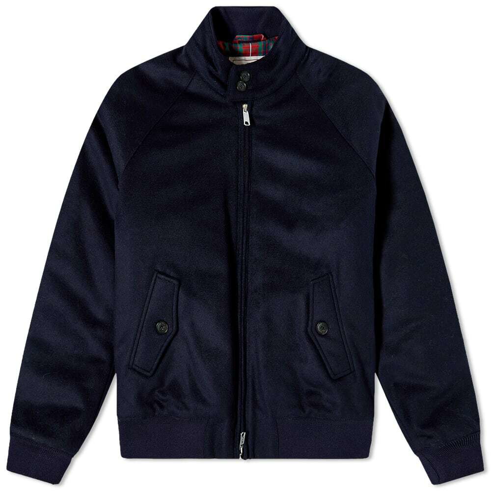 Baracuta Men's G9 Melton Wool Harrington Jacket in Deep Blue Baracuta