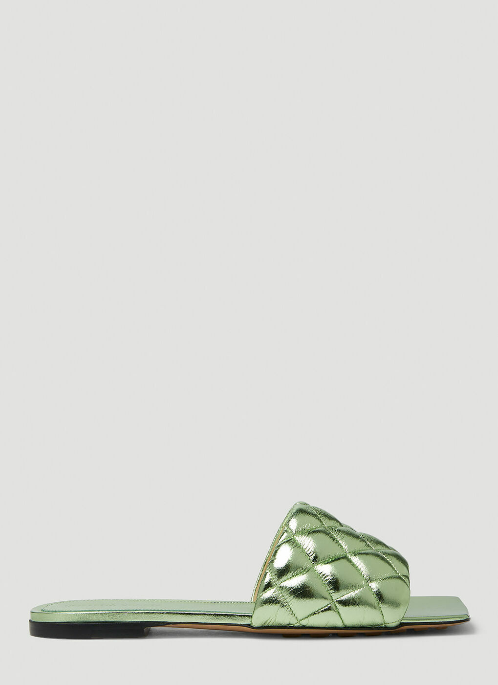 Lido Flat Sandals in Green Bottega Veneta