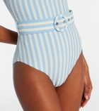 Simkhai Noa belted striped swimsuit