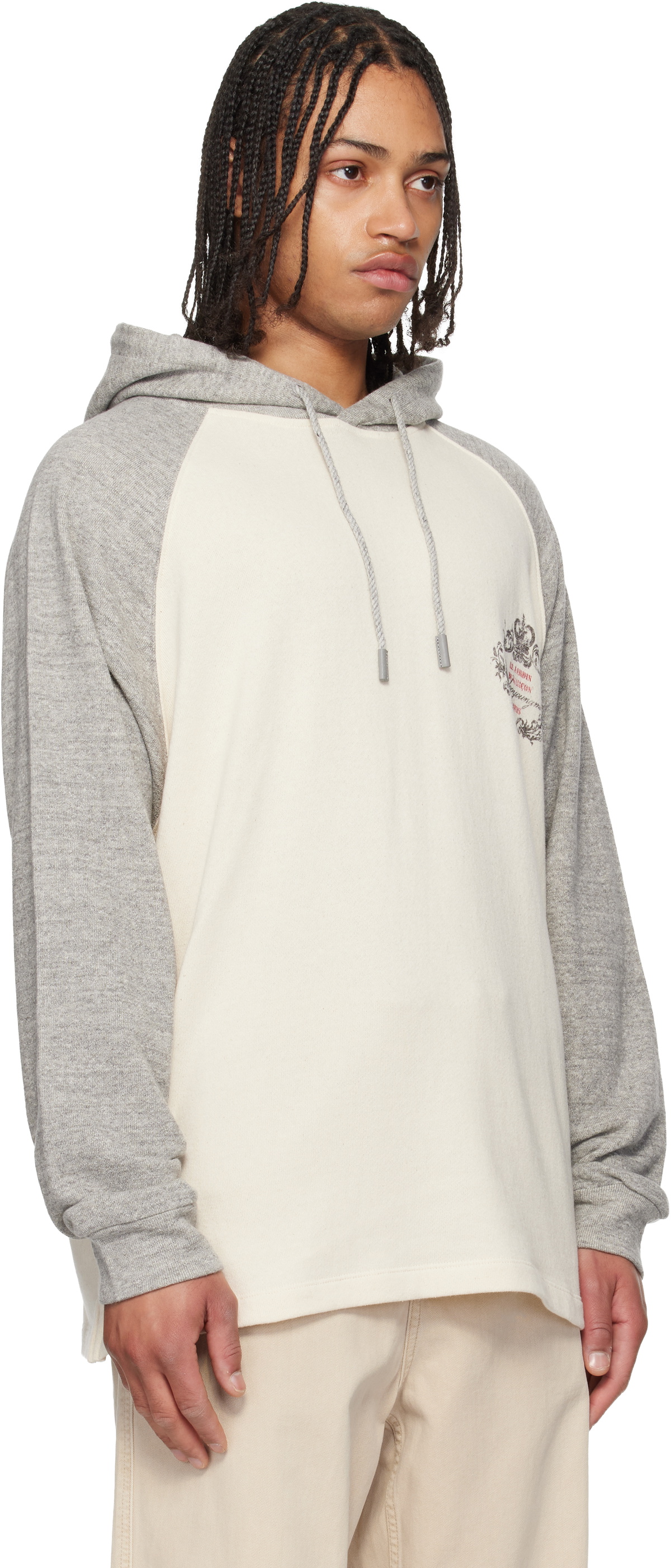 WOOYOUNGMI Off-White & Gray Crown Graphic Hoodie