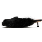 Simone Rocha Black Faux Fur Mule Heels