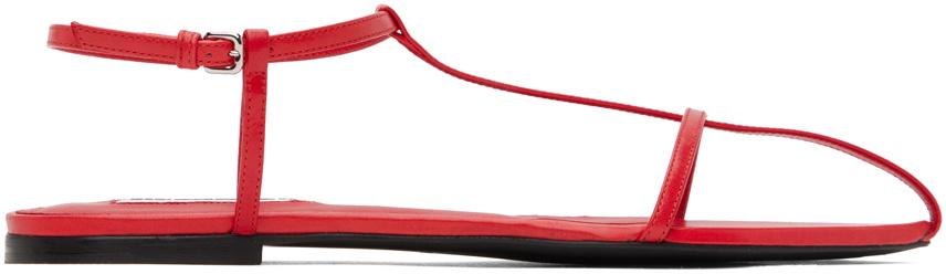 Jil Sander Red Flat Sandals Jil Sander