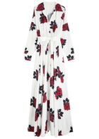 Norma Kamali Oversized Boyfriend Floral-print Shell Gown White