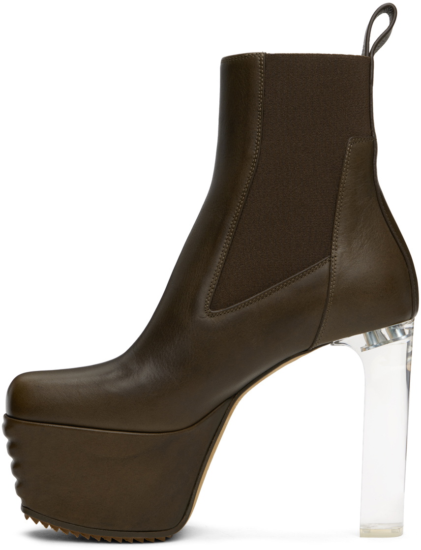 Rick Owens Khaki Porterville Minimal Grill Beatle 65 Chelsea Boots