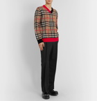 Burberry - Checked Merino Wool-Blend Sweater - Brown