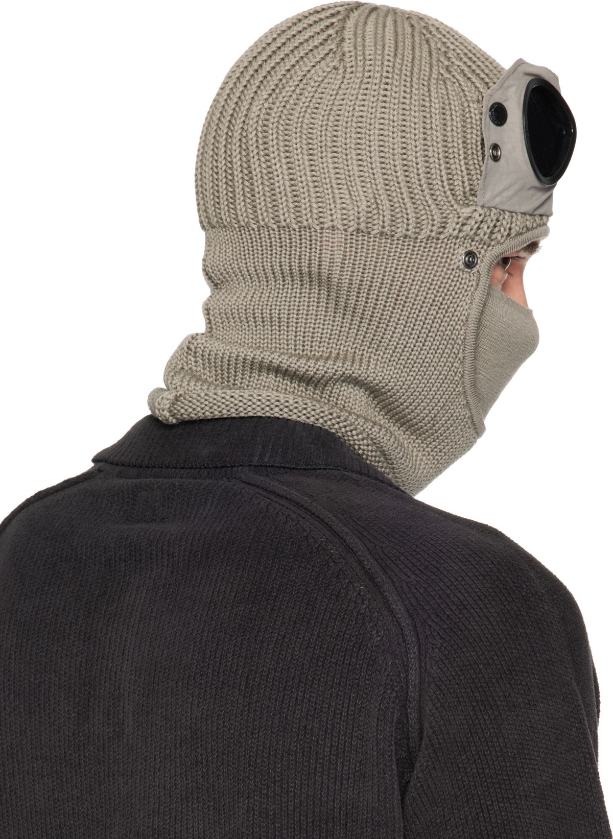 C.P. Company Gray Extrafine Merino Wool Goggle Balaclava